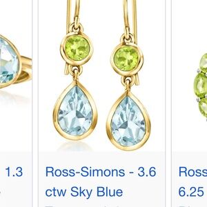 Ross-Simons peridot and blue topaz earring